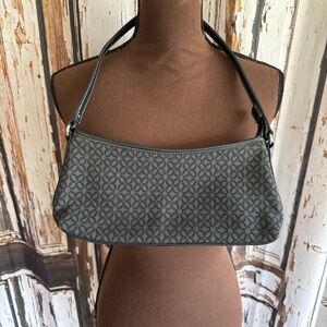 Vintage relic black purse handbag canvas trim faux leather